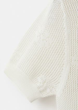 Short-sleeved knitted sweater
