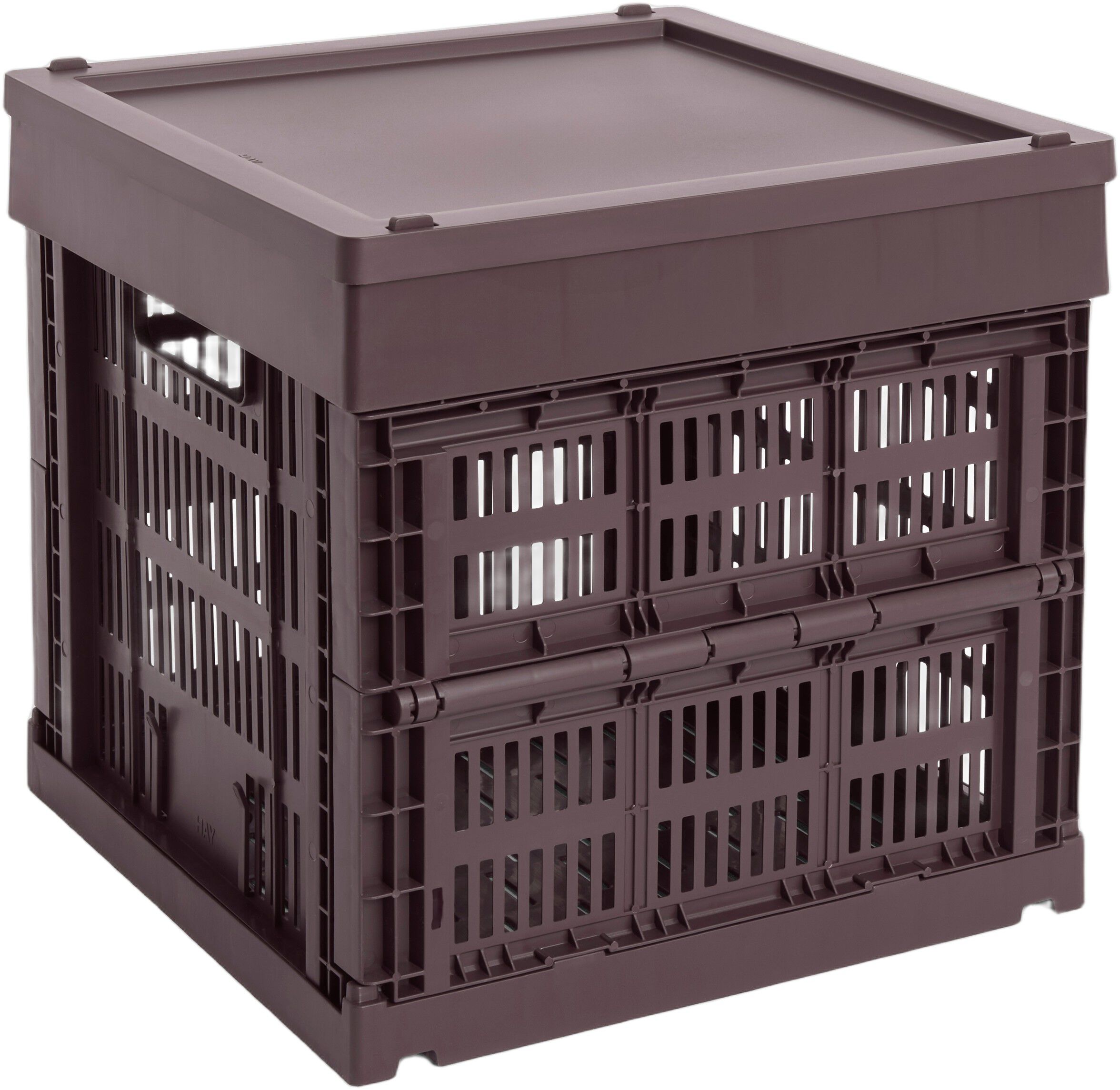 HAY Colour Crate Lid Plastic-Medium Square / Cube-Bordeaux