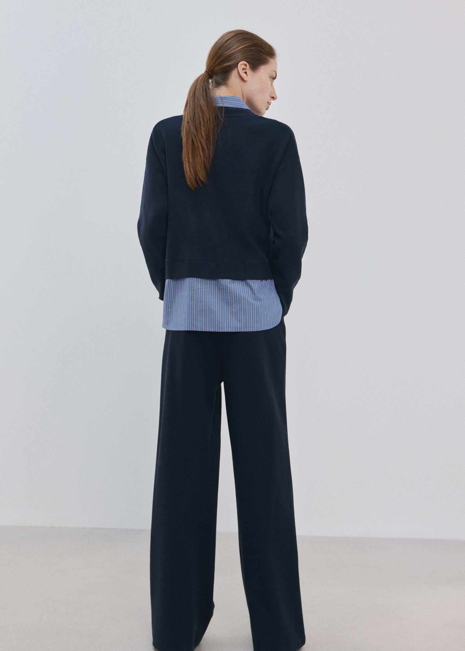 Combined shirt sweater