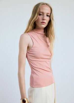 Fitted fine-knit top