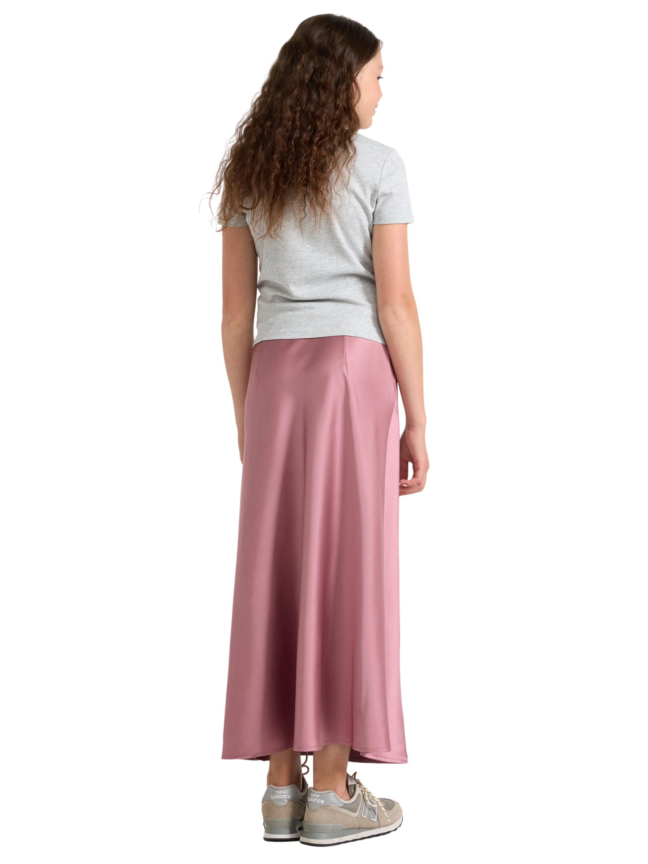 Satin-nederdel med behagelig elasti