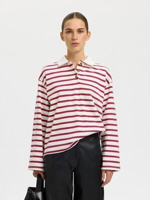 SLFWADA LS STRIPE COLLAR TOP NOOS