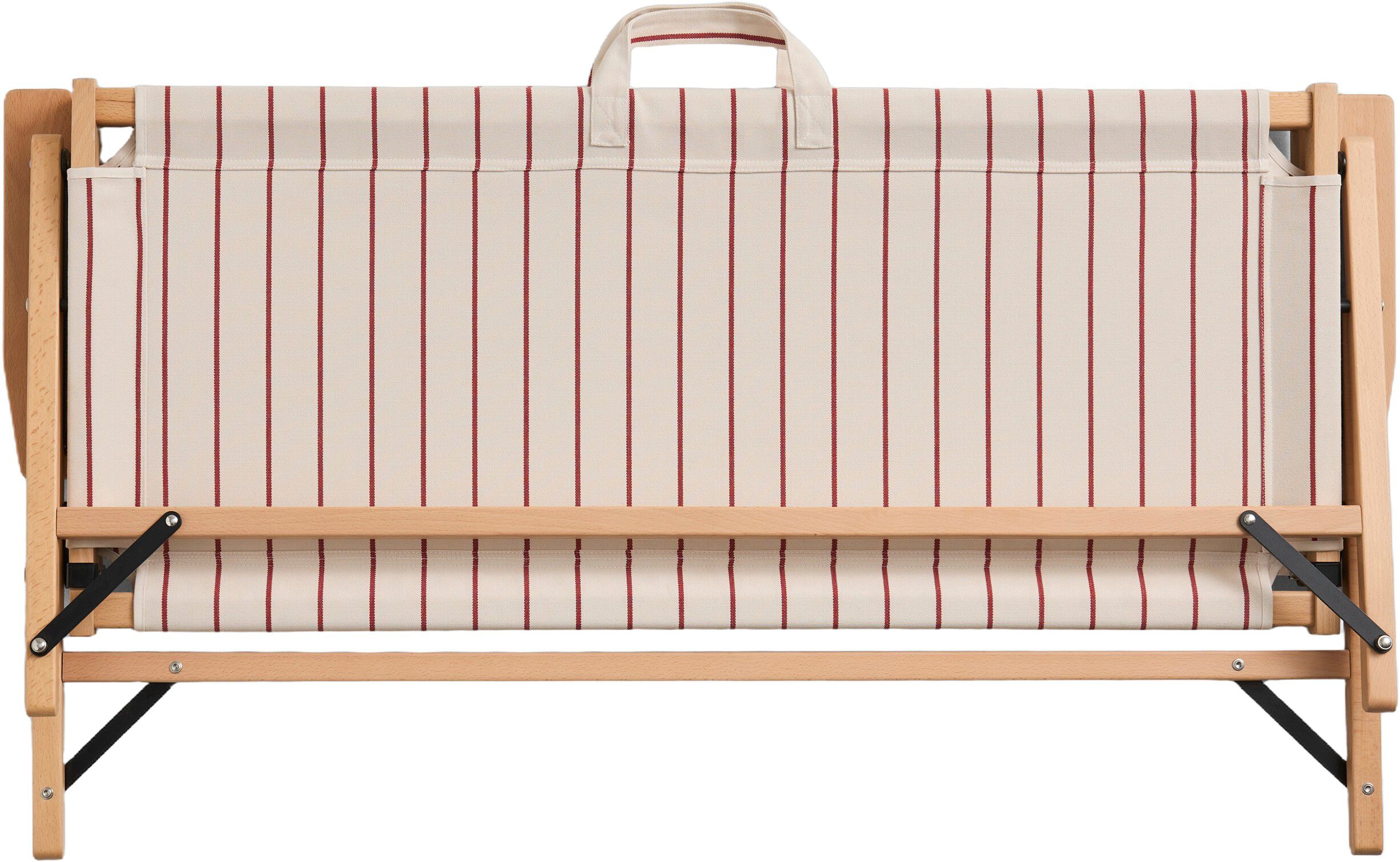 Outdoor Market Folding Sofa - Beige with red stripe -