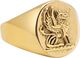 Men's Stainless Steel Lion Crest Ring with Gold Plating