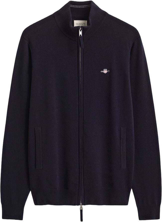 SUPERFINE LAMBSWOOL ZIP CARDIGAN
