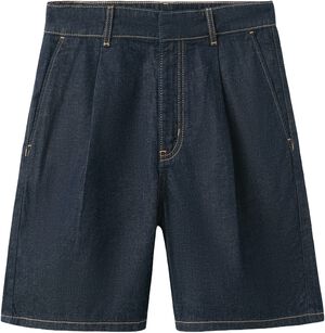 Mid-rise denim bermuda shorts with