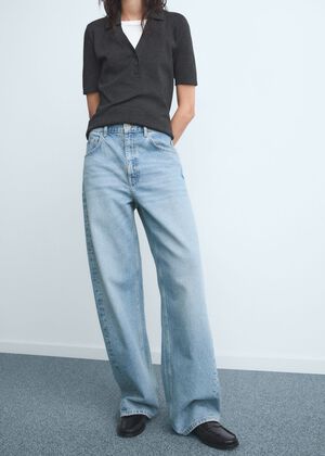 Mid-rise balloon jeans