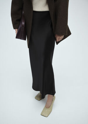 Midi satin skirt