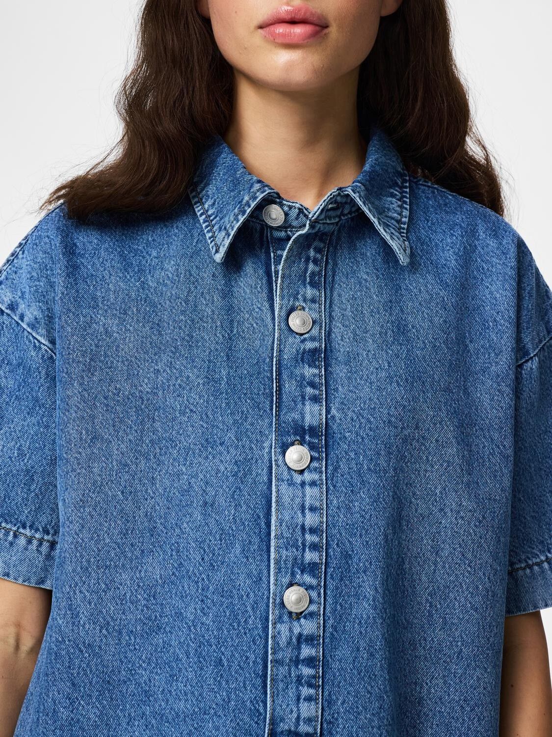 Pcsky Ss A-Shape Denim Dress Noos Bc