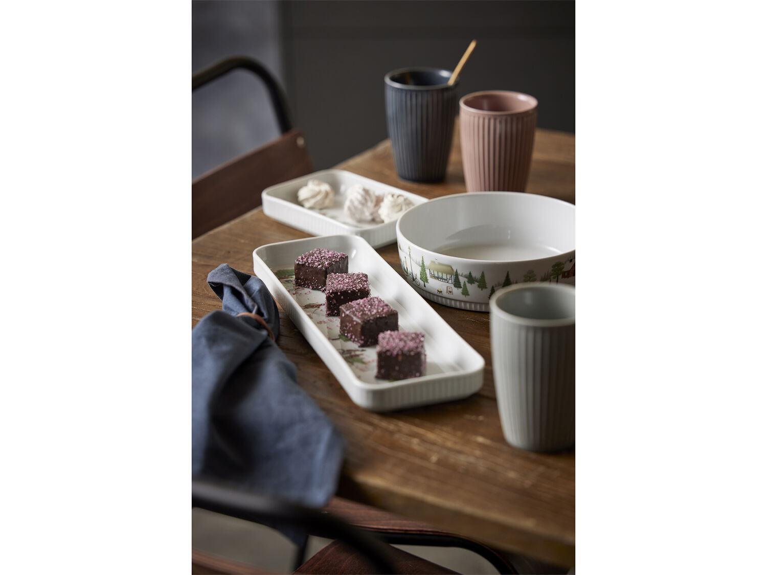 "Fat rektangul&Atilde;&brvbar;rt Vinter 36 x 12 cm Hvit Ildfast porselen"