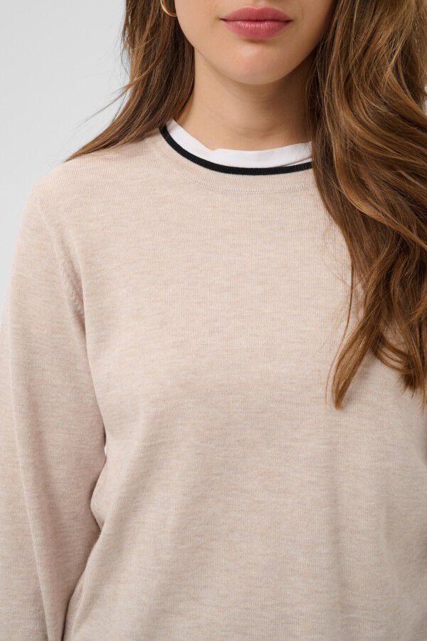 MilaSZ LS Contrast Pullover