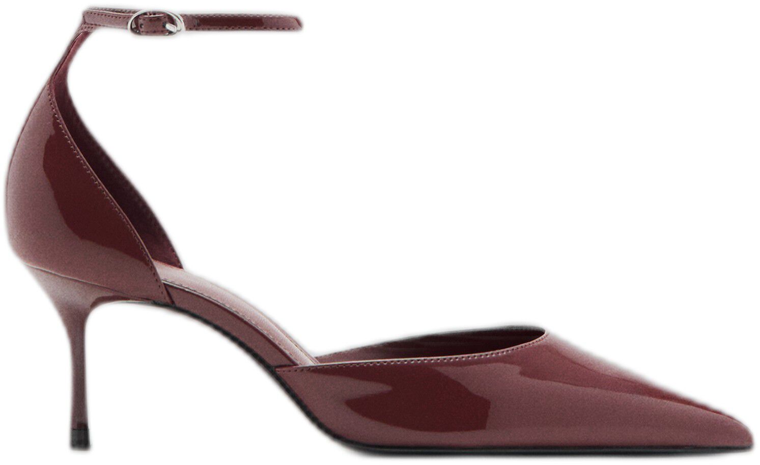 Kitten-heeled shoes with ankle stra