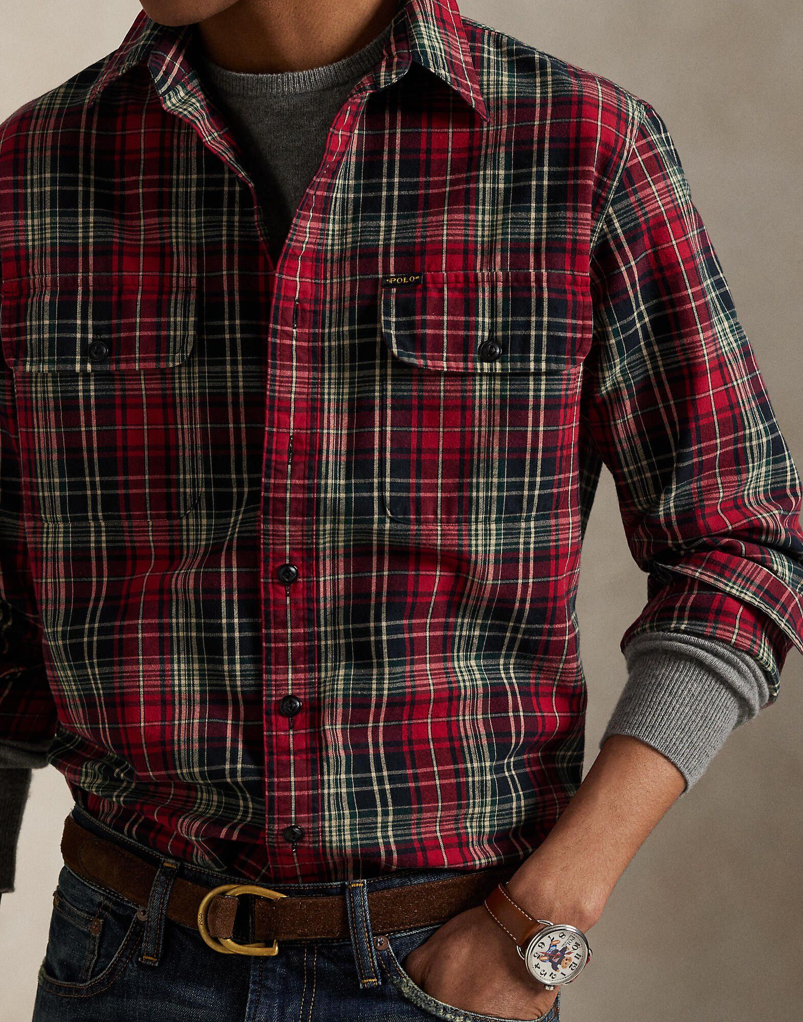 Classic Fit Plaid Oxford Workshirt