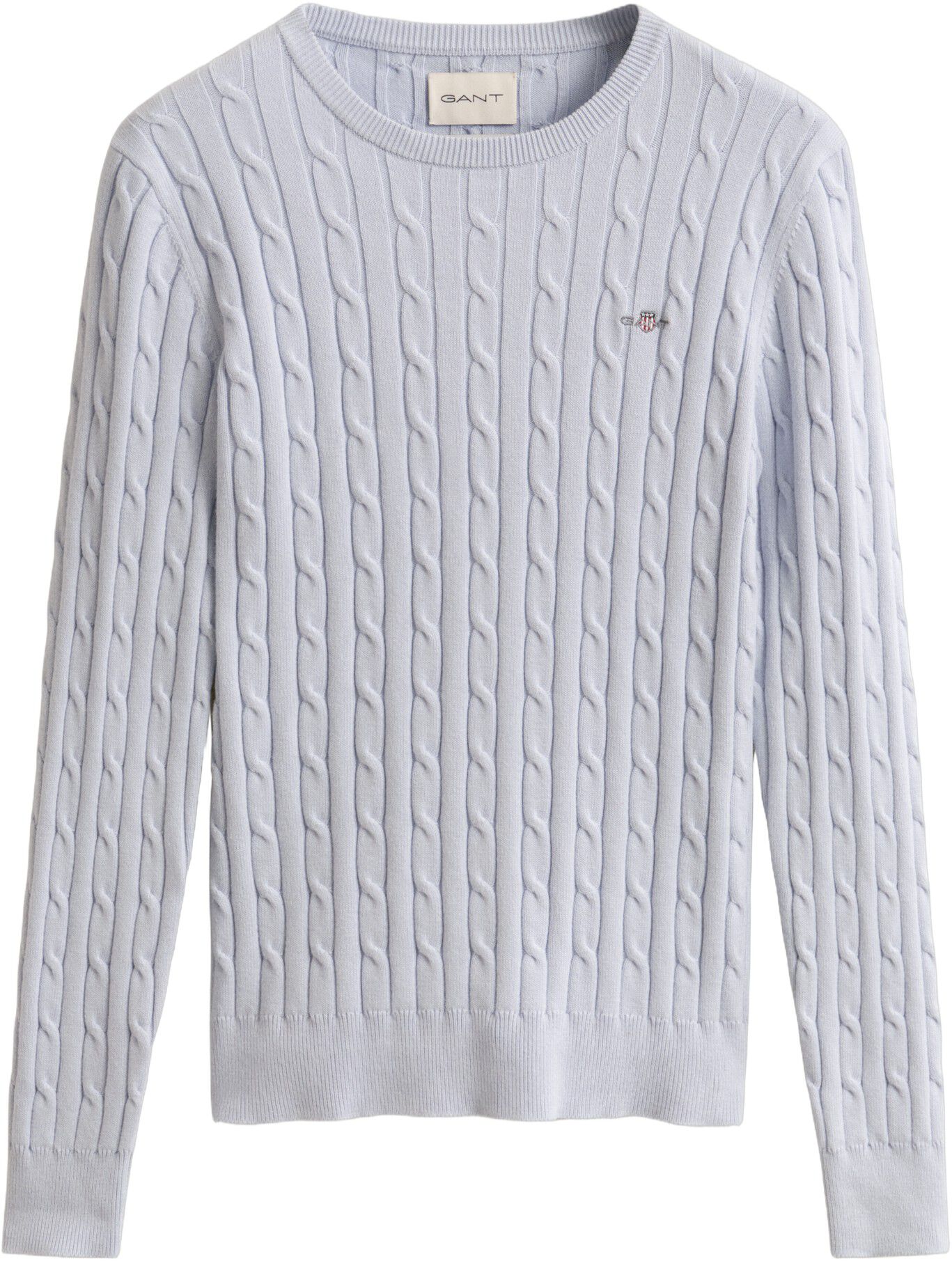 STRETCH COTTON CABLE C-NECK