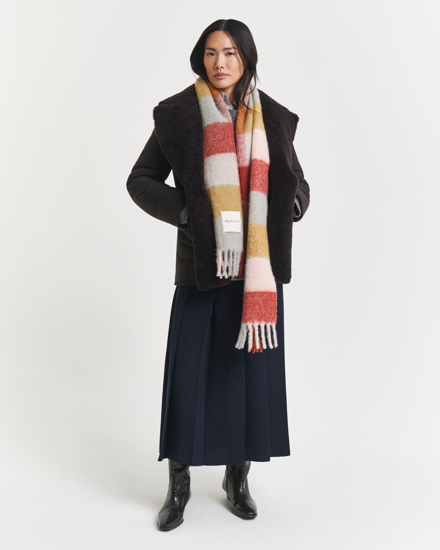 ALPACA WOOL CHECK SCARF