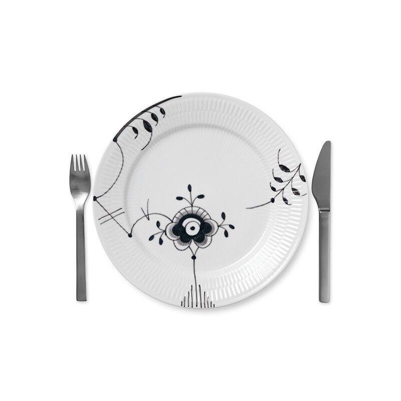 Black Fluted Mega 27 cm tallrik dekor nr. 6