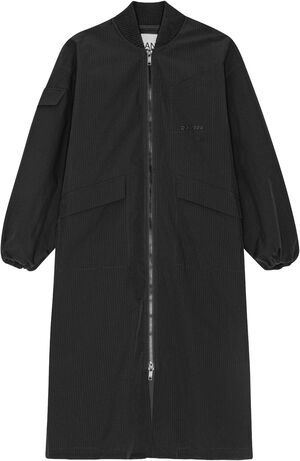 Tech Seersucker Oversized Shell Coa