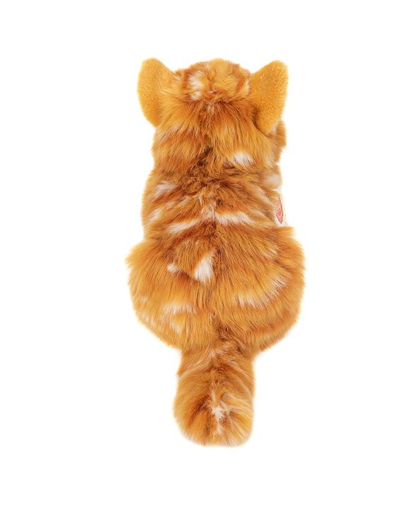 Teddy Hermann - Liggende kat rødstribet 20 cm