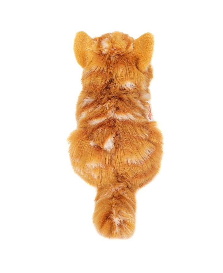 Teddy Hermann - Liggende kat rødstribet 20 cm
