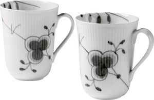 Black Fluted Mega mugg 36 cl 2-pack