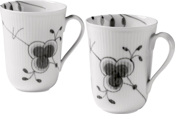 Black Fluted Mega mugg 36 cl 2-pack