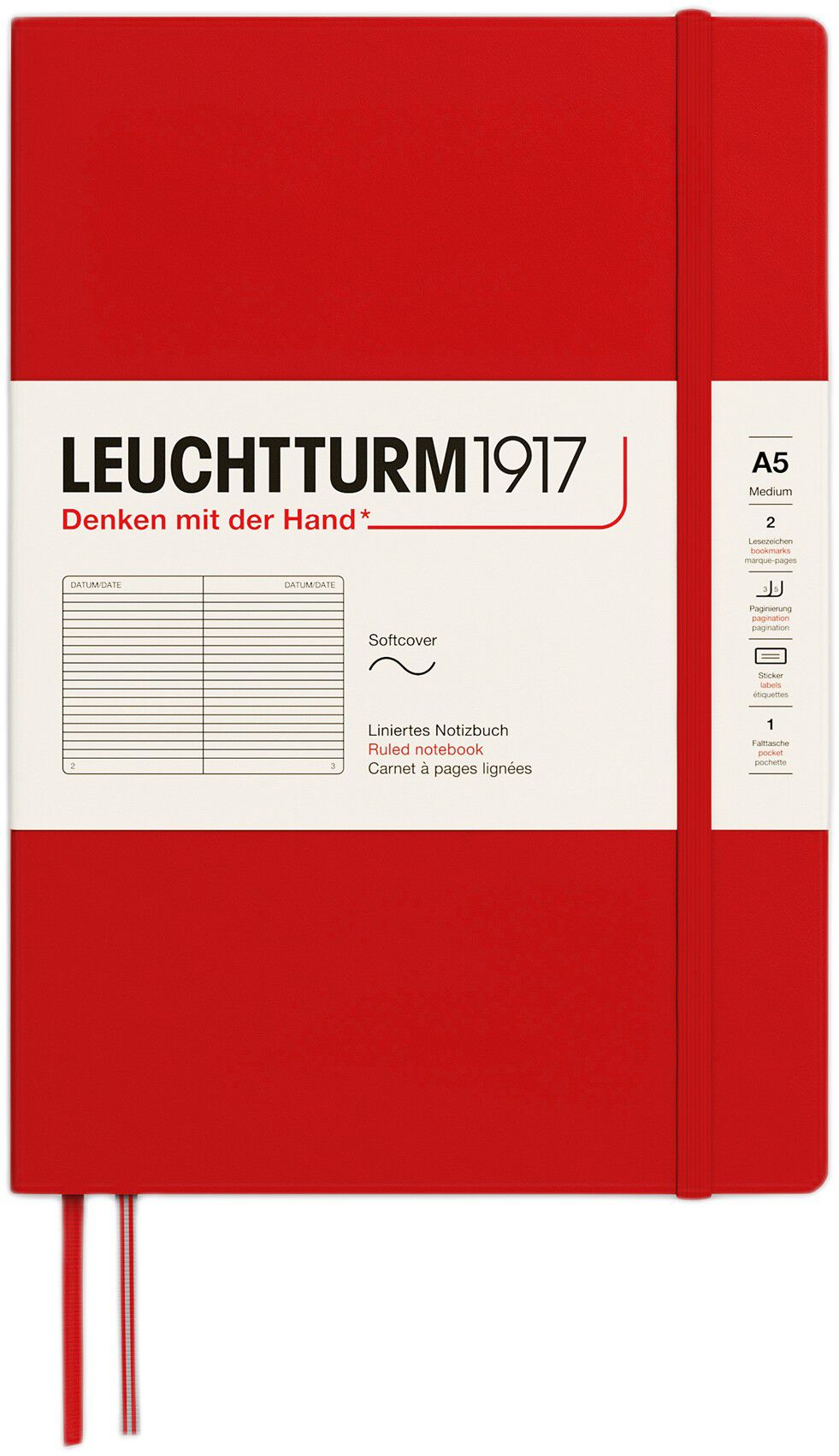 LT1917 Notesbog SC linjeret A5 /Medium Cherry 373995