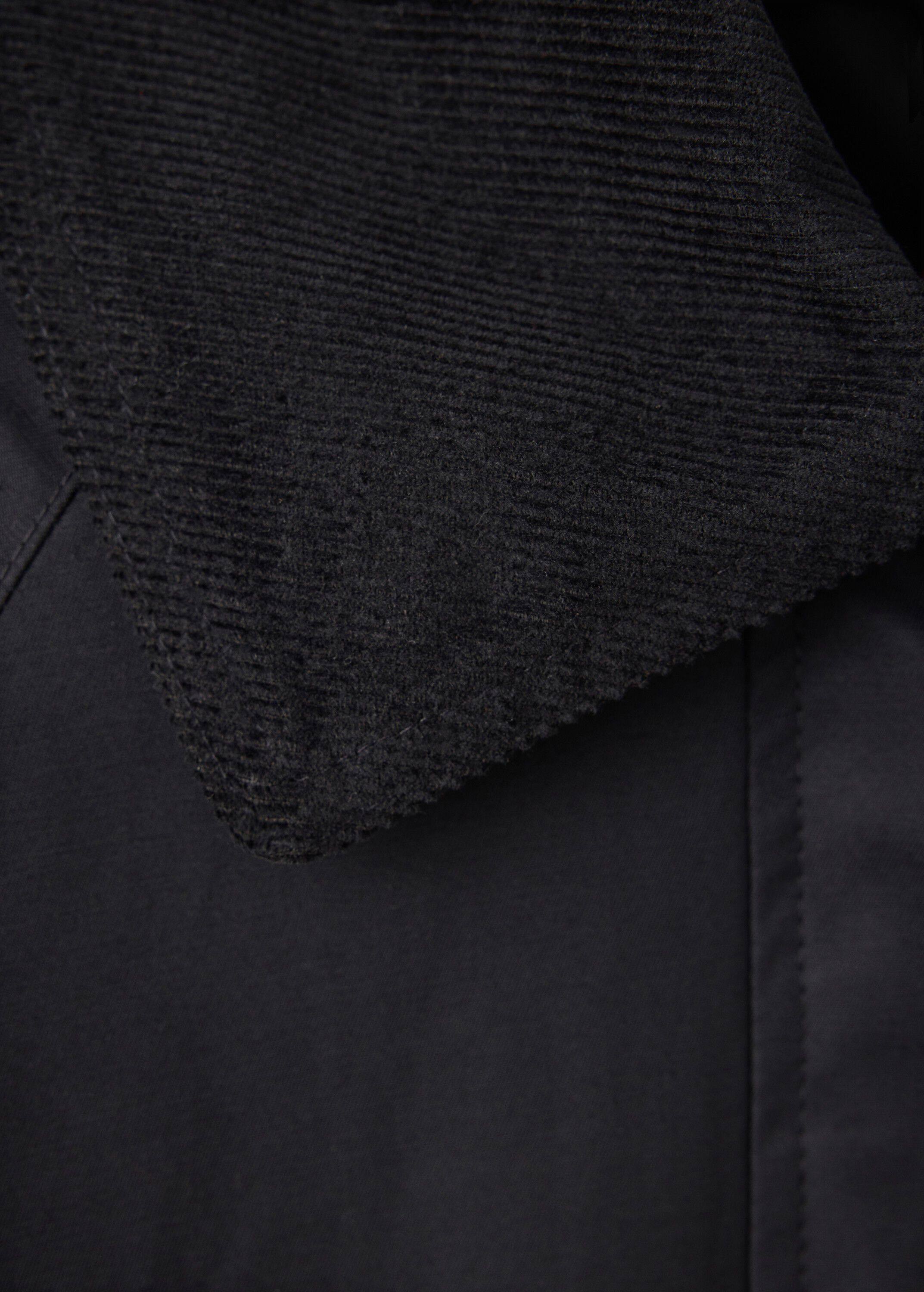 Cotton parka with corduroy collar