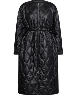 Shiny Quilt Long Puffer Jacket