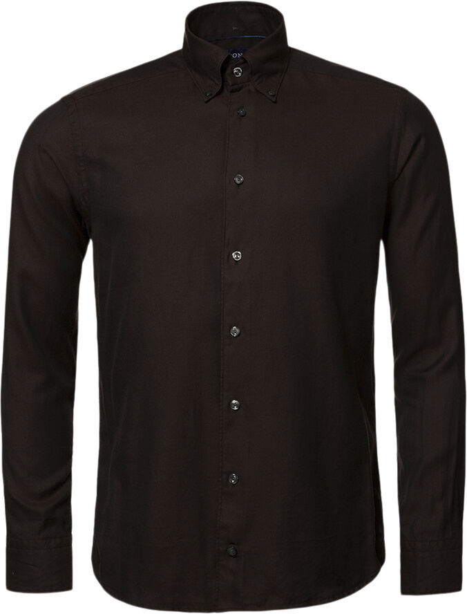 Brown CottonTencel Shirt - Contemporary Fit