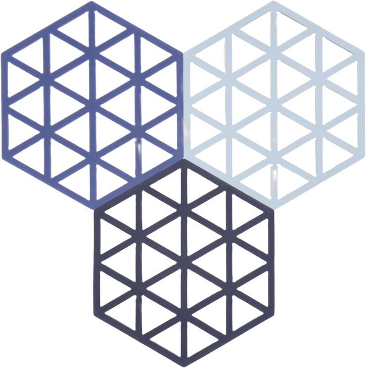 Grytunderlägg Triangles 3 st Midnight/Indigo/Blue