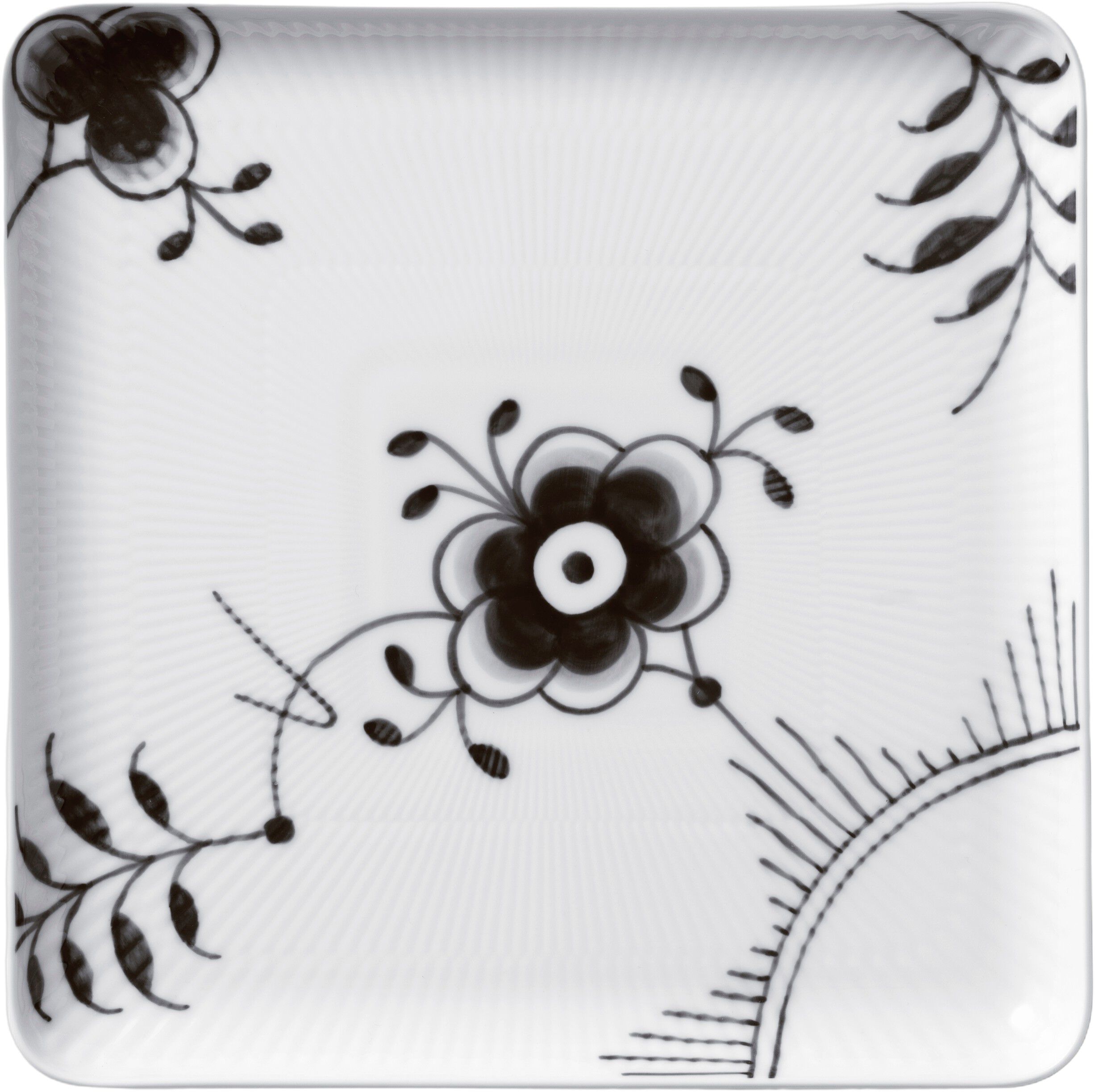 Sort Mega Riflet 20 cm Firkantet tallerken