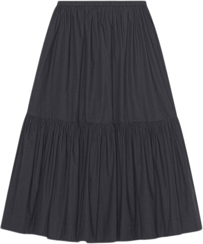 Cotton Poplin Maxi Flounce Skirt