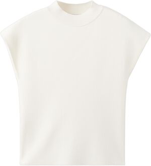 Short-sleeve funnel neck jumper