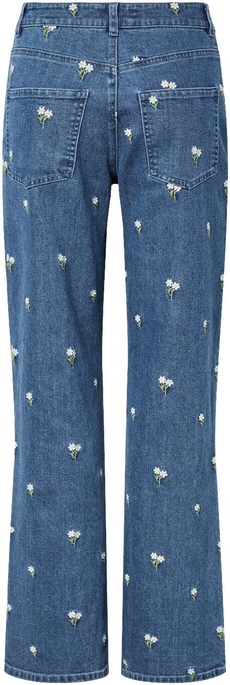 Pcflora Hw Straight Emb Jeans Noos