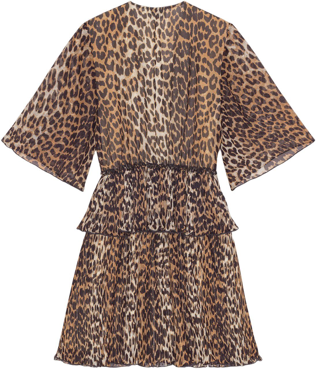 Pleated Georgette V-neck Flounce Mi