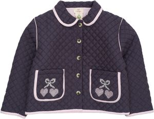 CHECKERED QUILTED JACKET W. EMB.