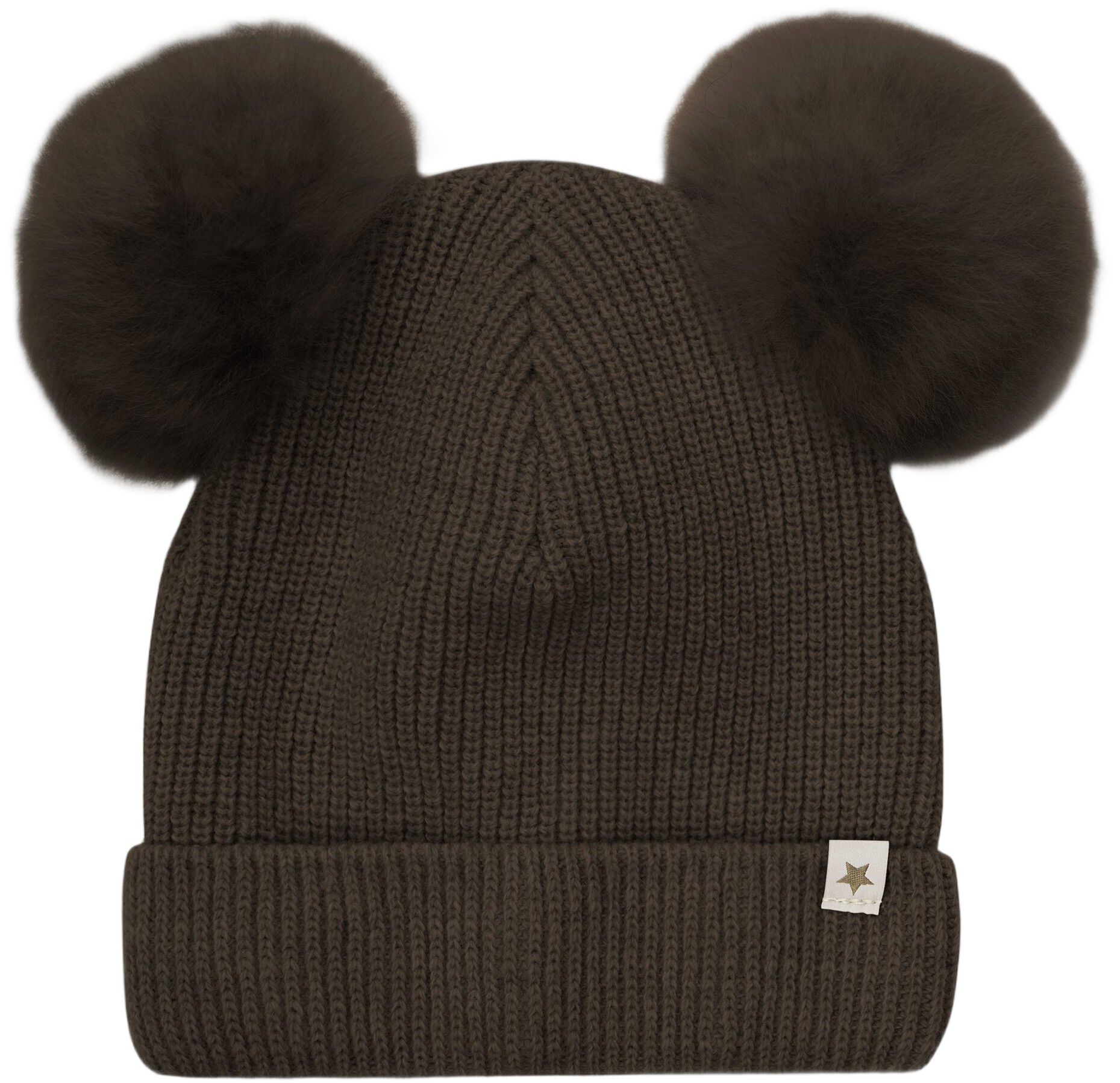 Hat Knit Alpaca Pompoms