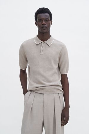 Linen Cotton Knit Polo