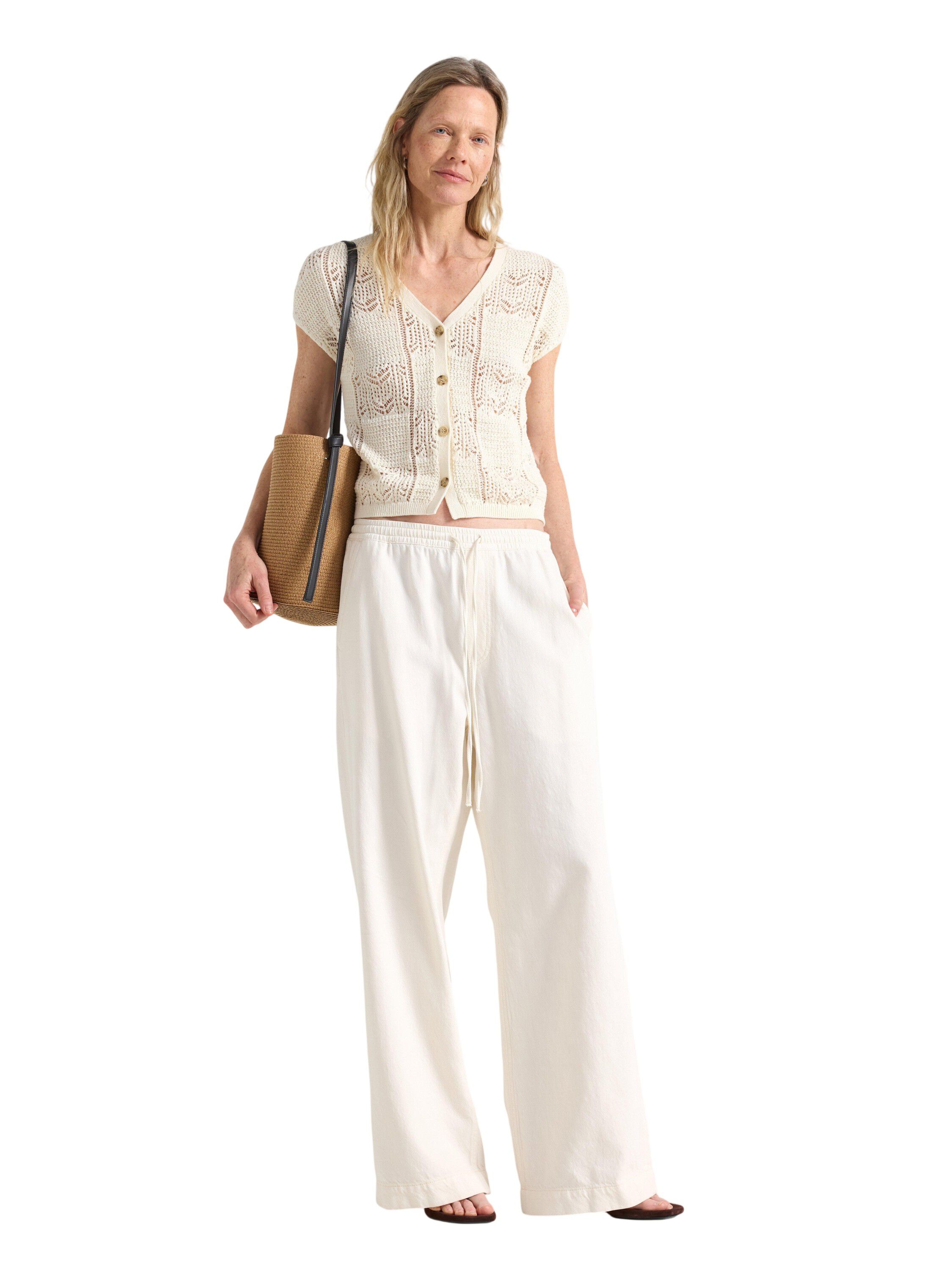 Wide-leg trousers with an elastic w