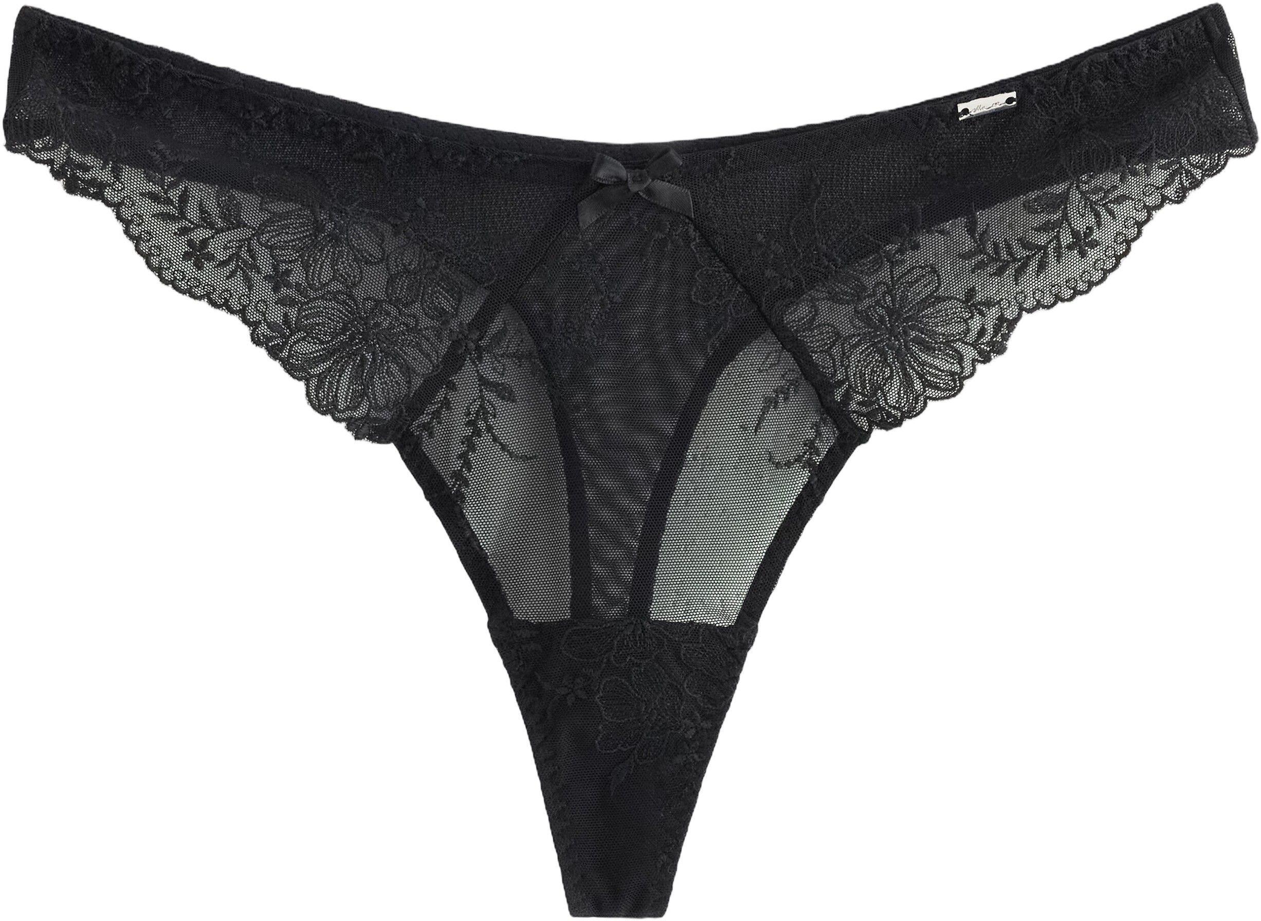 Thong with a low waist, embroidered