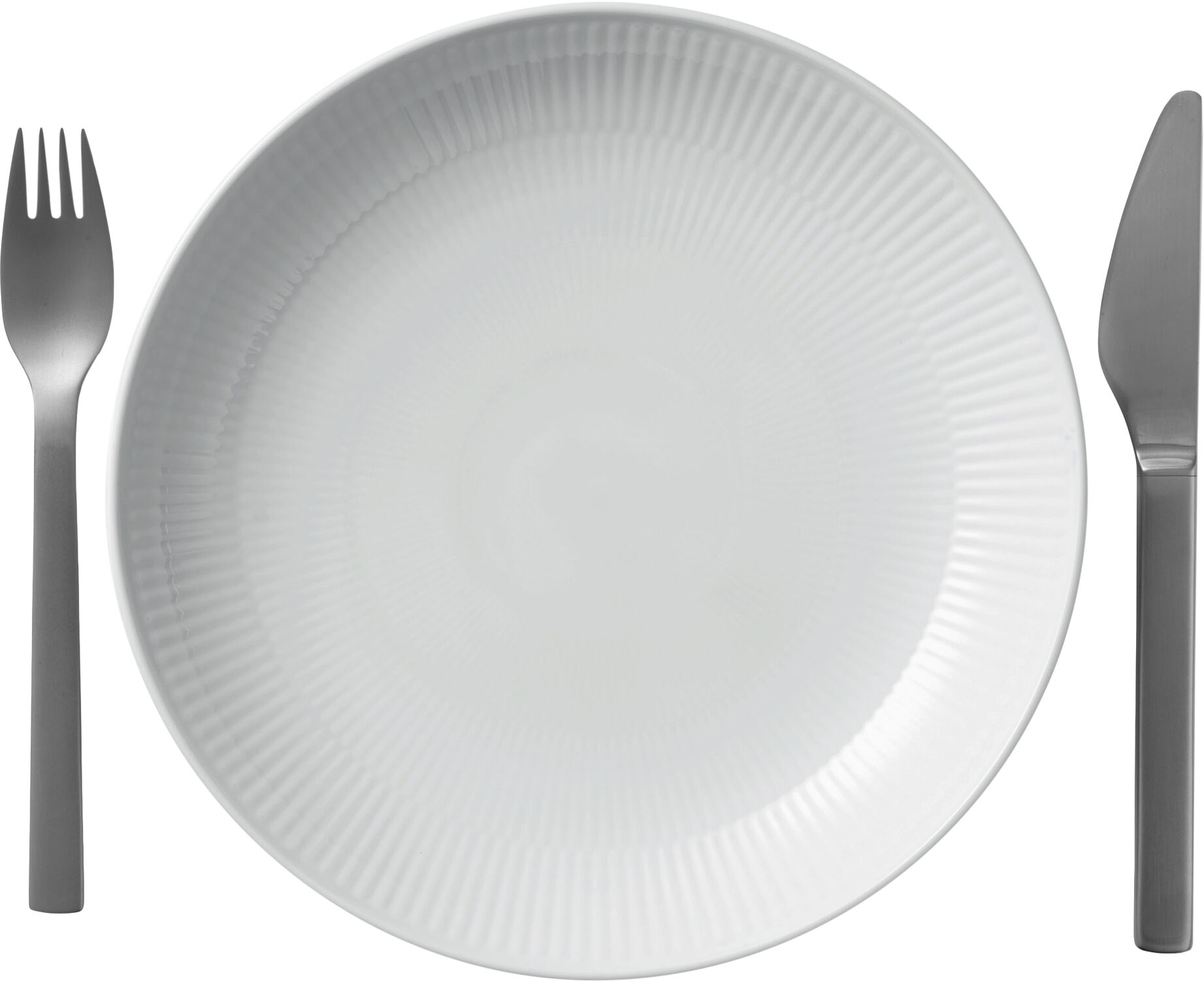 White Fluted Modern 25 cm tallrik