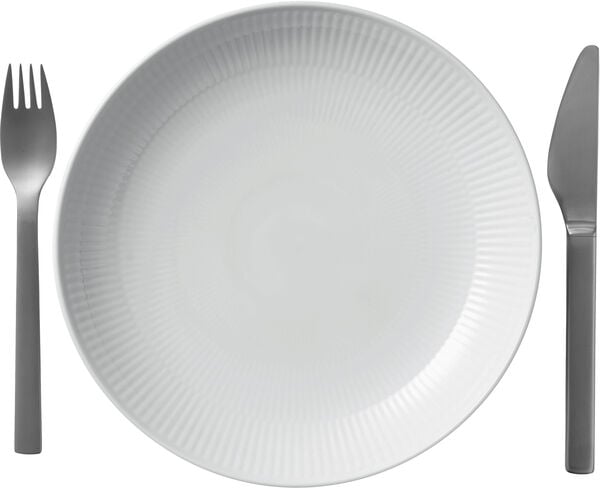 White Fluted Modern 25 cm tallrik