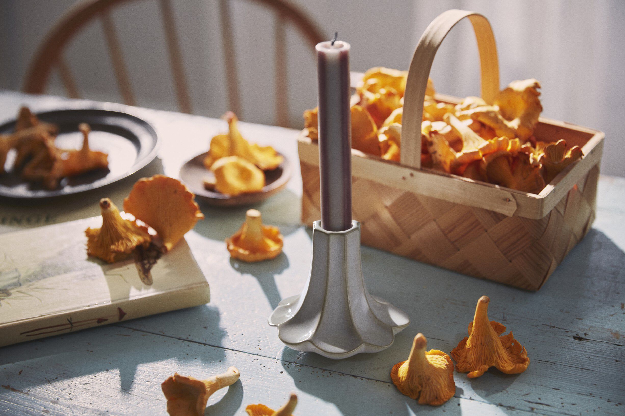 Kantarel Lysestage H10 cm sand