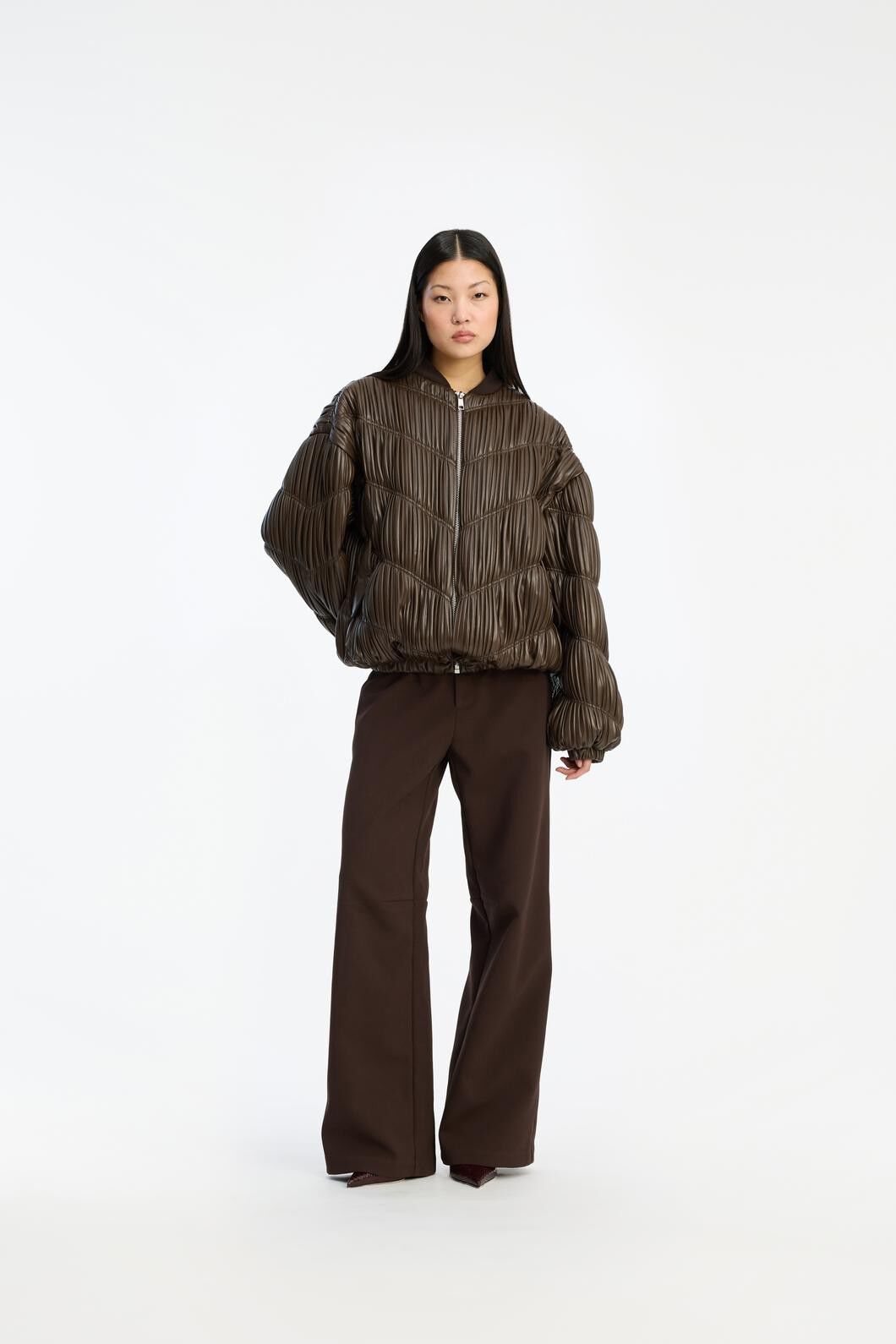 PLEATED BOMBER JACKET