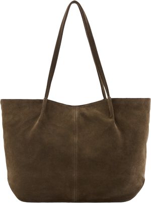 Suede leather shopper bag