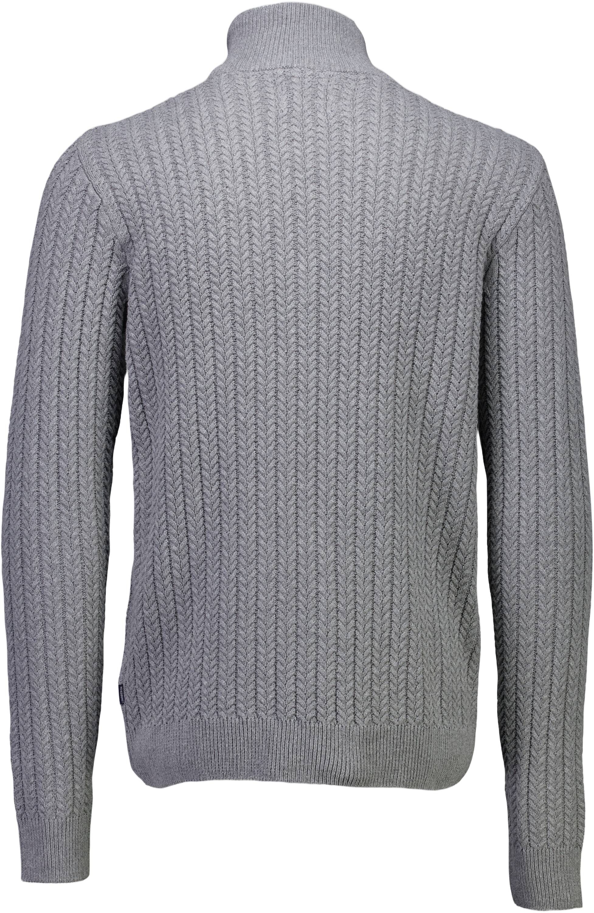 Recycle cabel knit zip cardiga