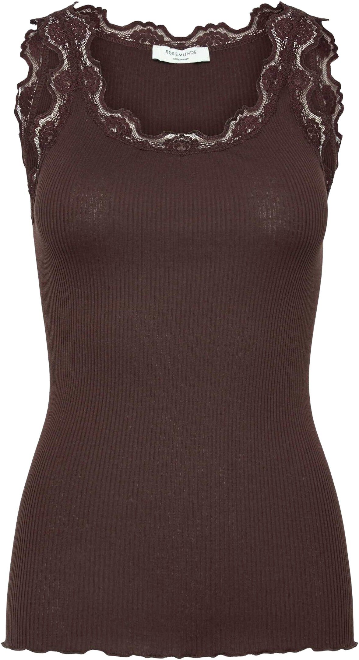 Silk top regular w/vintage lace