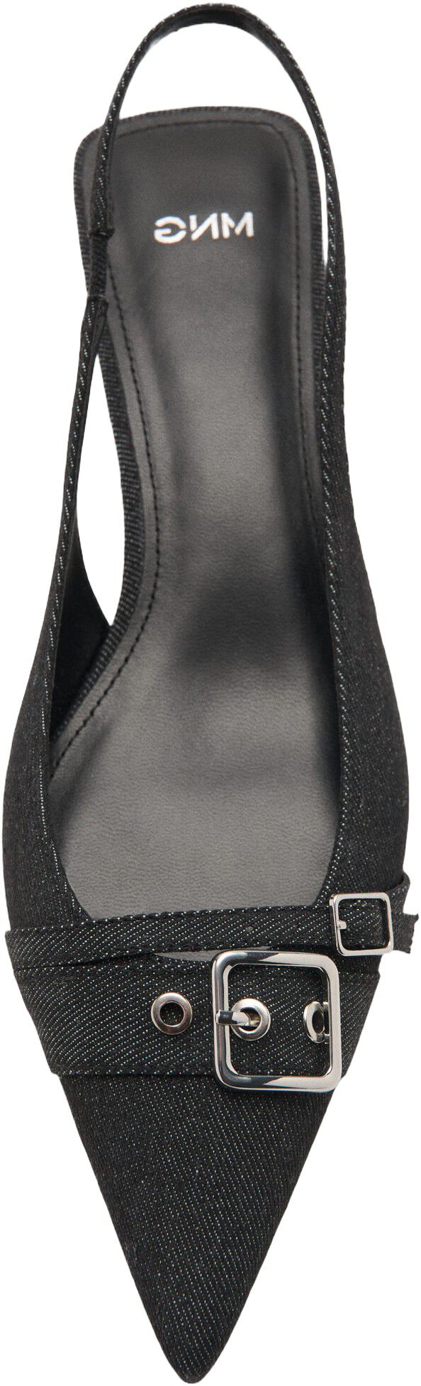 Kitten-heel shoes with buckle