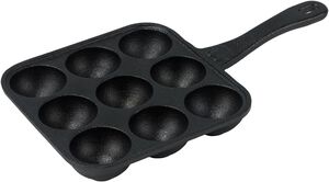 Munkpanna med 9 hål i gjutjärn