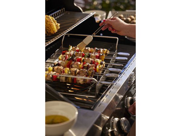 Grillspet m hållare 6 st 18/10 stål